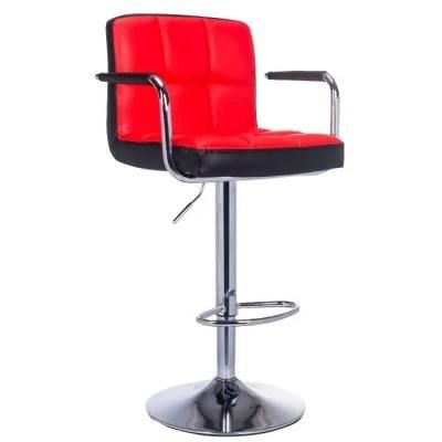 European Style Modern Competitive MID Back PU Leather Swivel High Bar Chair with Armrest