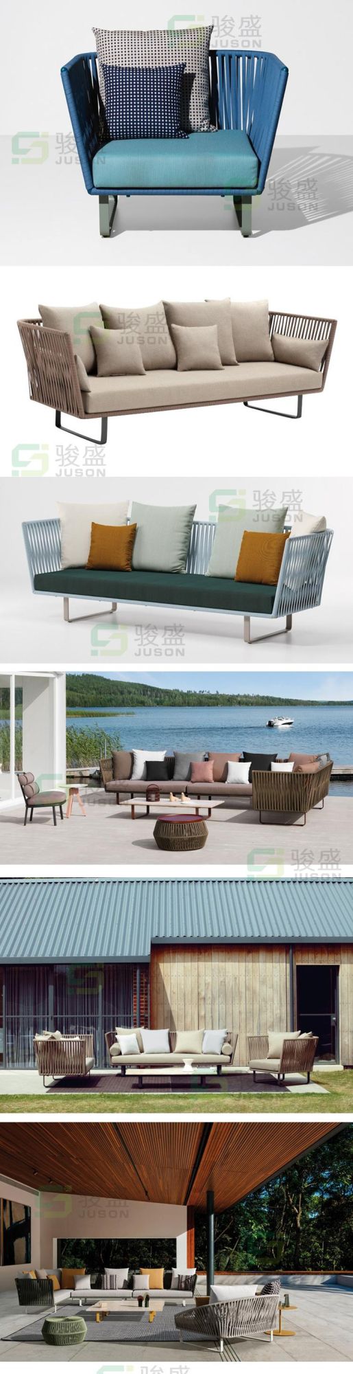 Hot Sale European Style Outdoor Furniture Garden Sofa Set Modern Patio Sofa Furniture