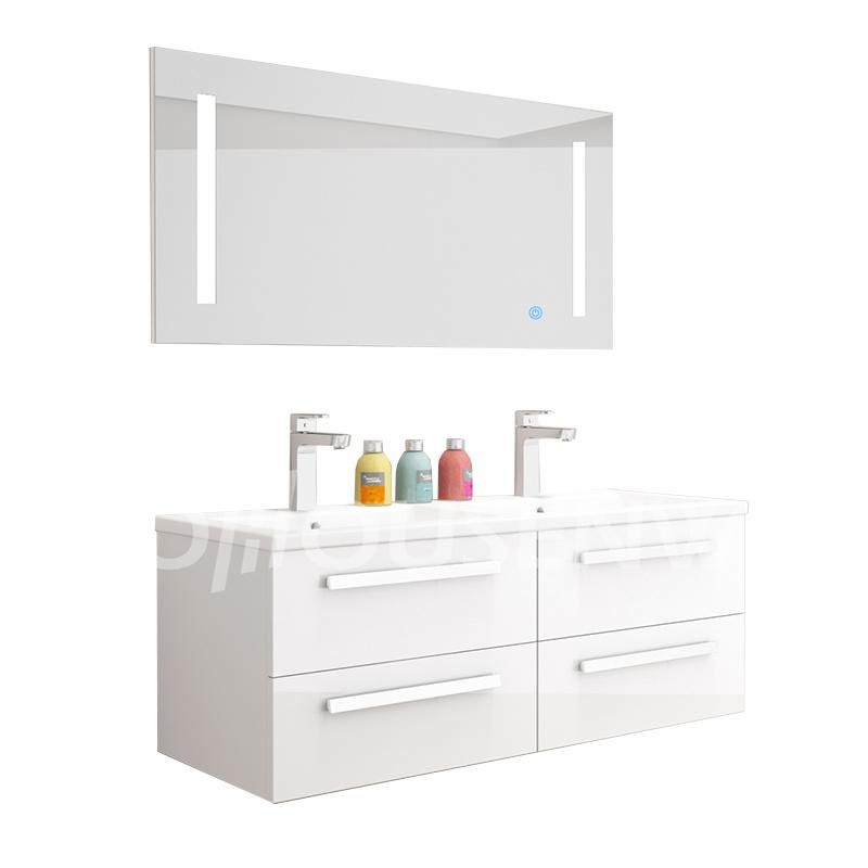 MDF European Style Paint White Laminated Bathroom Cabinet Furniture 4 Drawers Storage Vanity