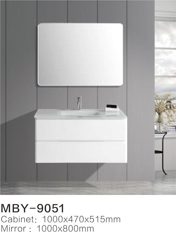 Hotel European Modern PVC Wall-Hung Bathroom Vanity with Side Cabinet