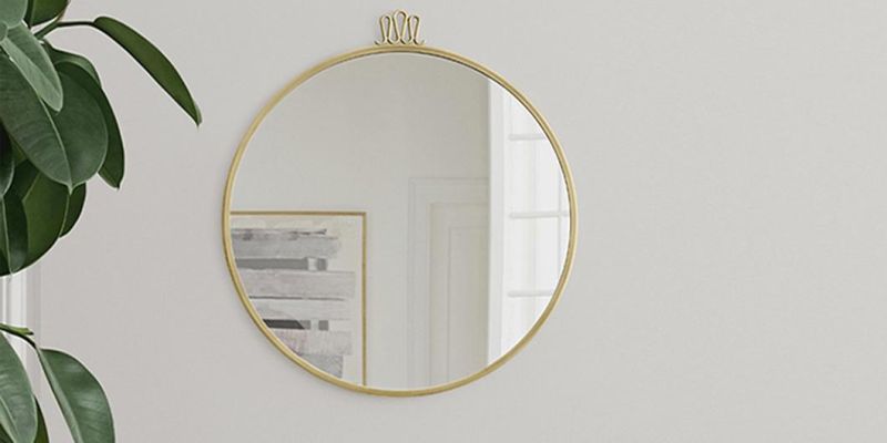 Gold Metal Framed Wall Circular Decorative Mirror for Bathroom Vanity
