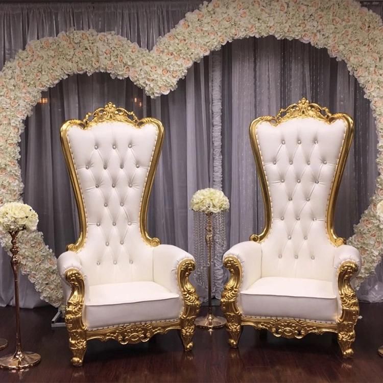 Luxury Royal Cheap King Throne Chair Wedding Gold Bride and Groom Chair