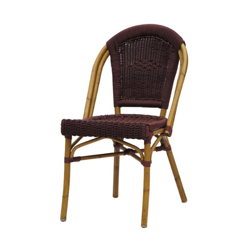 Wholesale Custom All-Weather French Style Outdoor Rattan Dining Arm Bistro Chairs