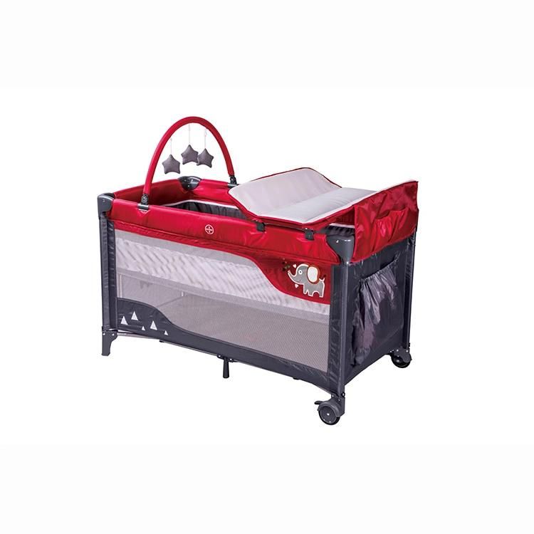 2022 European Style Hot Selling Portable Folding Baby Bed Baby Playpen Baby Crib En716