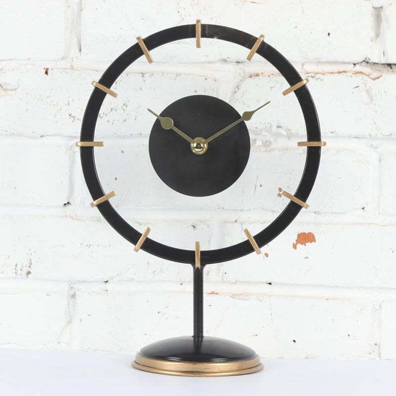 Simple Iron Mantel Clock for Living Room, Promotional Gift Clock, Simple Style Desk Clock