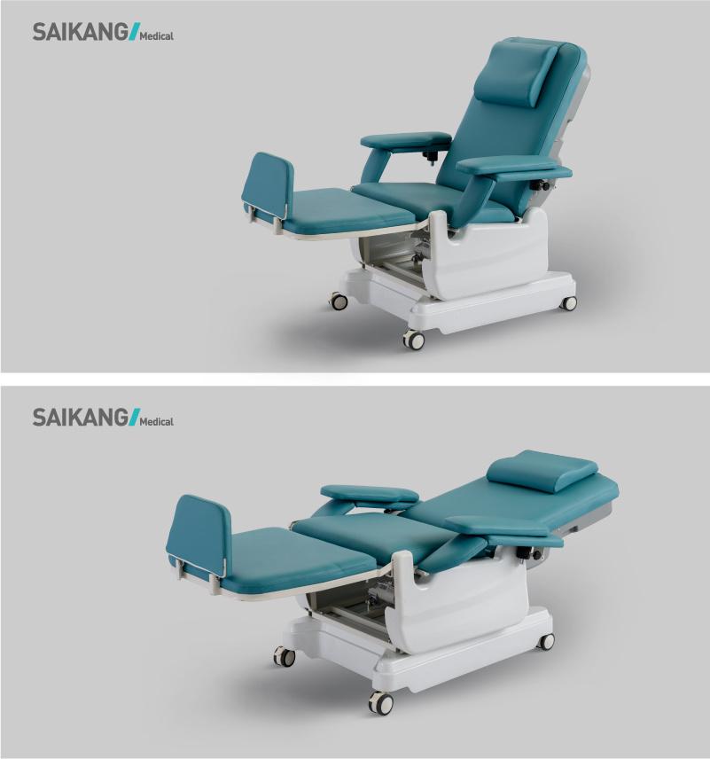Ske-120A Saikang Sale EEG Chair ECG Chair Movable 2 Function Foldable Patient Medical Electric Reclining Dialysis Chair Price