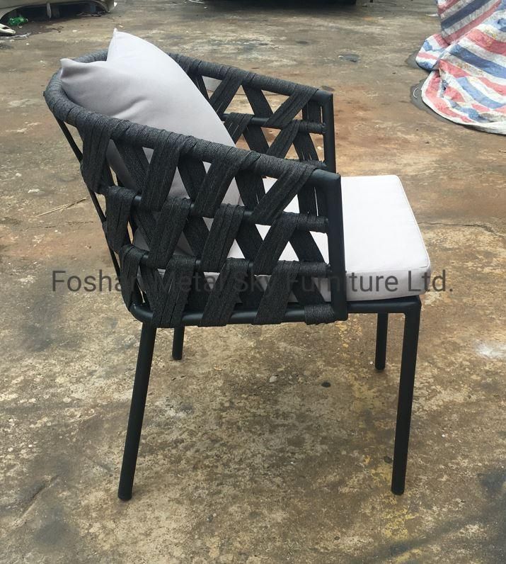 Outdoor Rattan Wicker Rope Garden Hotel Restaurant Aluminum Villa Patio Chair