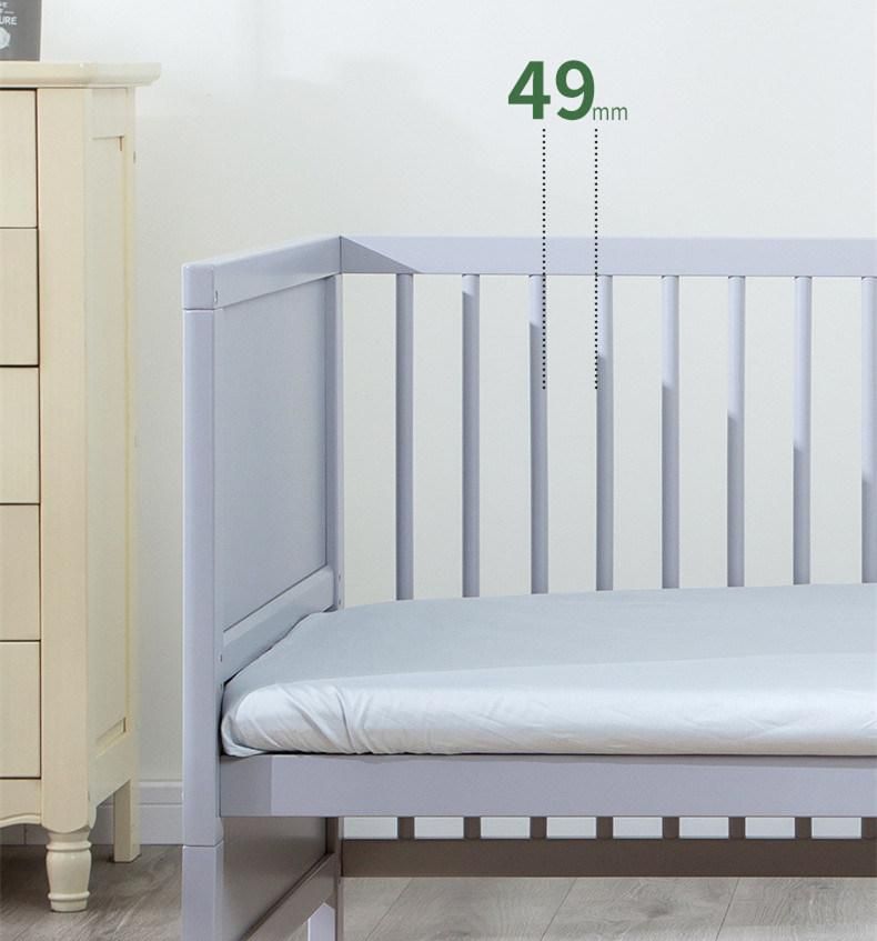 European-Style Solid Wood Crib Bed