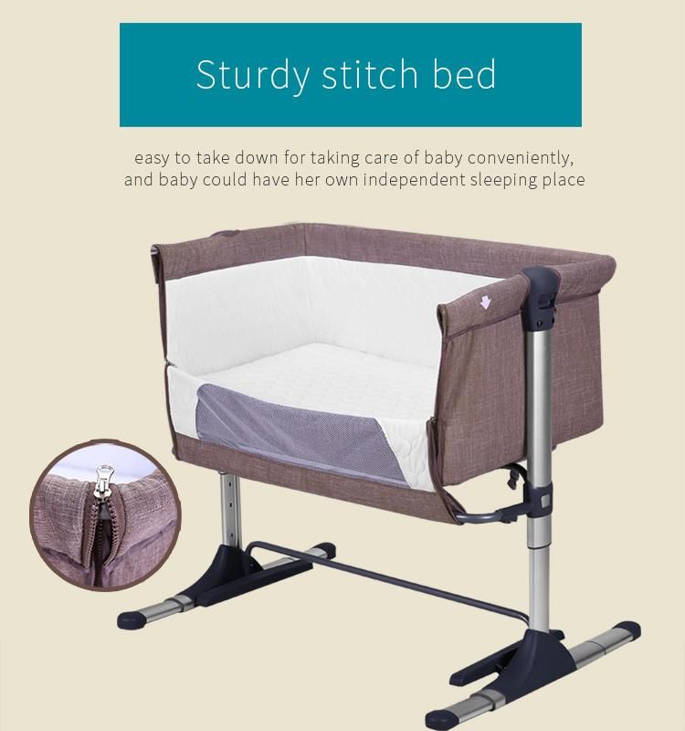 Portable Baby Bed Folding Height Adjustable Baby Swing Crib