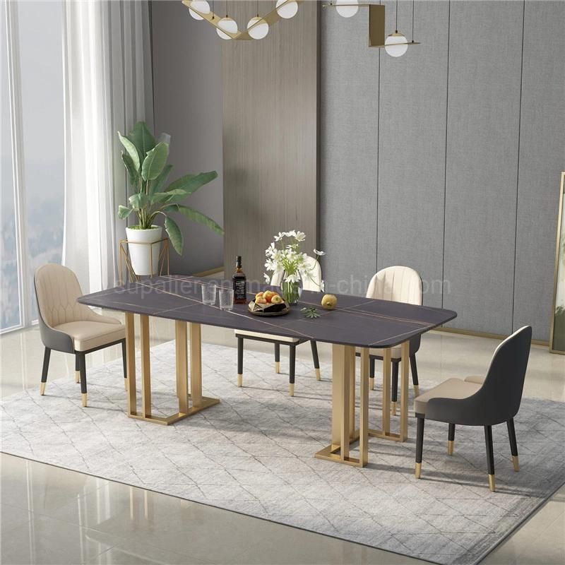 American Style Morden Luxury Black Slate Stone Dining Room Table