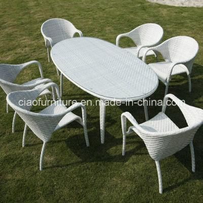 Outdoor Rattan Dining Set Round Table and Chair