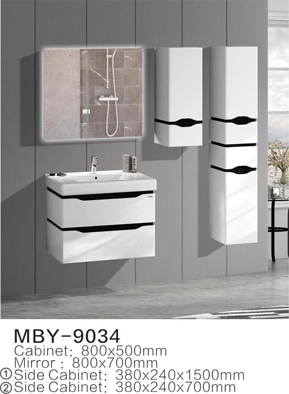 Hotel European Modern Wall-Hung PVC Bathroom Cabinets