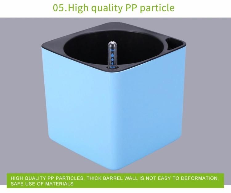 Four Colour Margic Square Lazy Self Absorption Water Creative Personalized Porcelain Plastic Flowerpot for Graden Plant