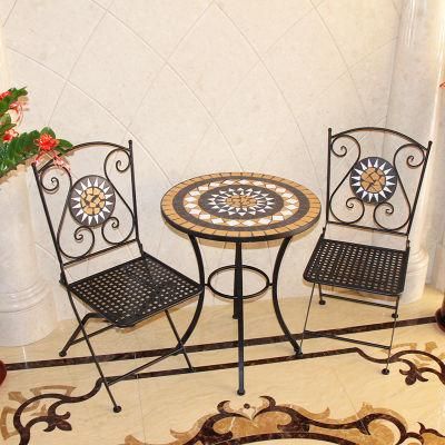 European-Style Nordic Iron Balcony Courtyard Outdoor Outdoor Table and Chair Combination Three-Piece Coffee Table Table Small Coffee Table