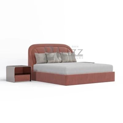 Luxury Warm Velvet Fabric Bedroom Bed with Nightstand Set Hot Sale Bedroom Furniture