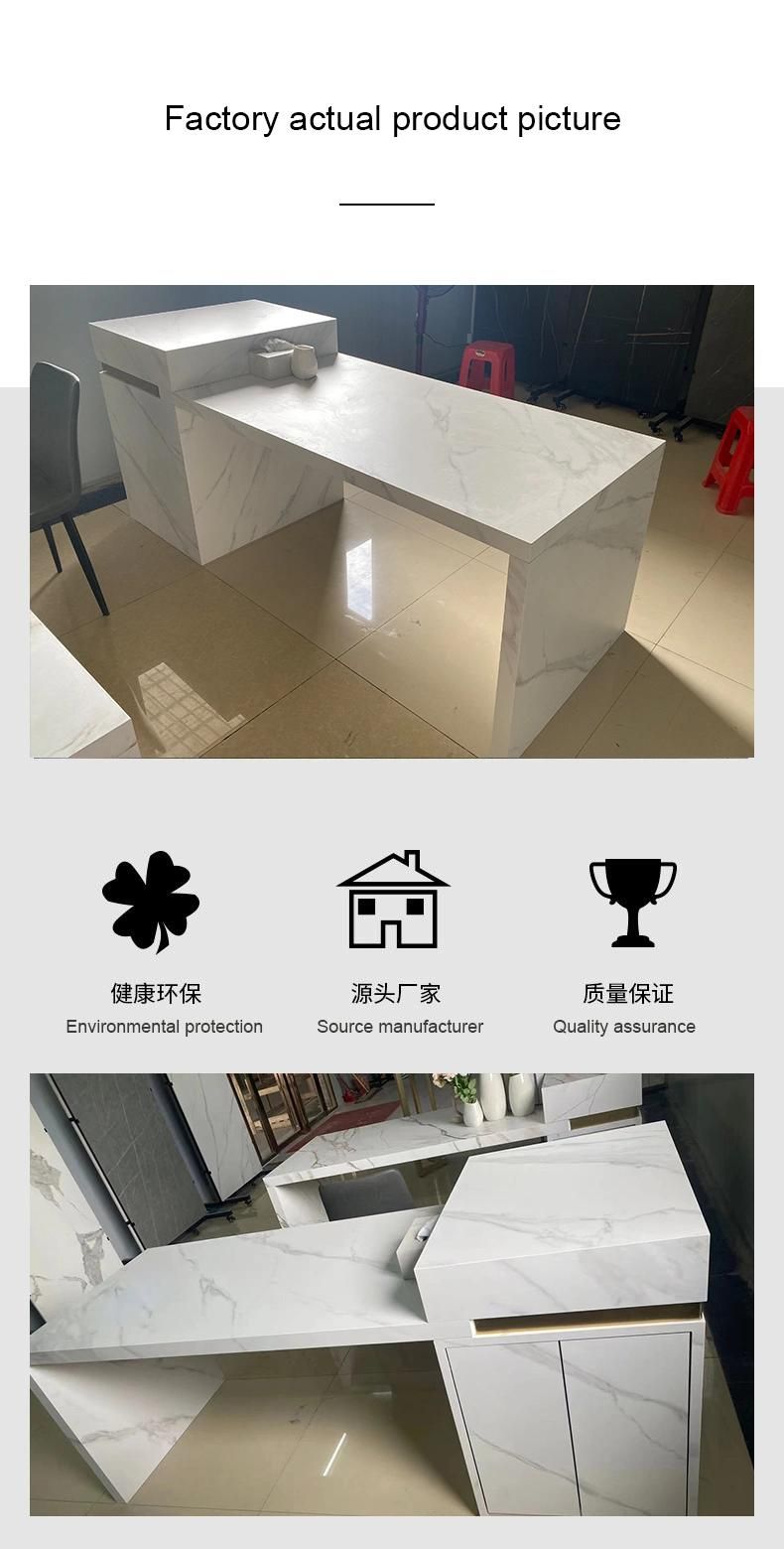 European Style Marble Dining Table White Kitchen Cabinet