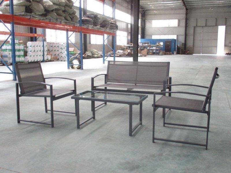 4PCS Textilene Furniture Set Steel Outdoor Kd Garden Set Furniture