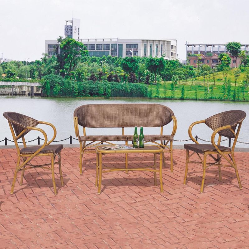 White Color Rattan Aluminum Frame Garden Furnitures