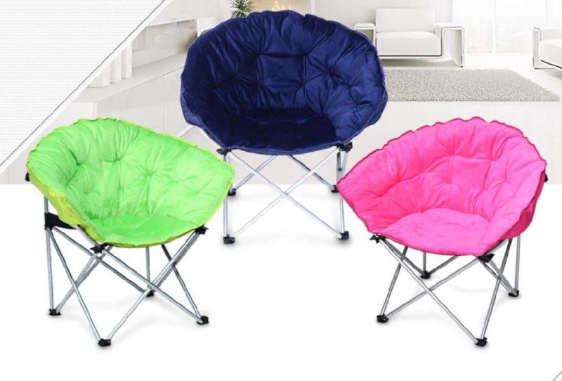 Extra Comfort Folding Moon Chair Saucer with Suede Pad for Any Living Room, Dorm or Apartment Space