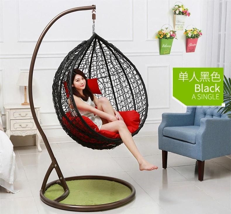 Rattan Wicker Cane Patio Hanging Egg Swing Chair Garden Cane Furniture Leisure Chair Single Weave Chair