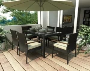 Knock Down Dining Table and Stackable Outdoor Garden Rattan Chair (K30)