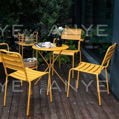 Simple Design Restaurant Furniture Durable Metal Stackable Coffee Side Chair Modern Dining Chair