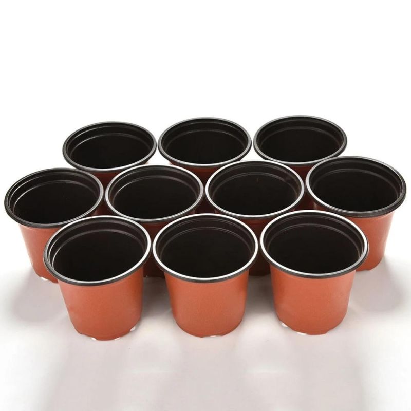 10PCS/Set Plastic Nursery Pot Contain Flowerpot Desktop Potted Plant Seedlings Planter Pots Home Tool