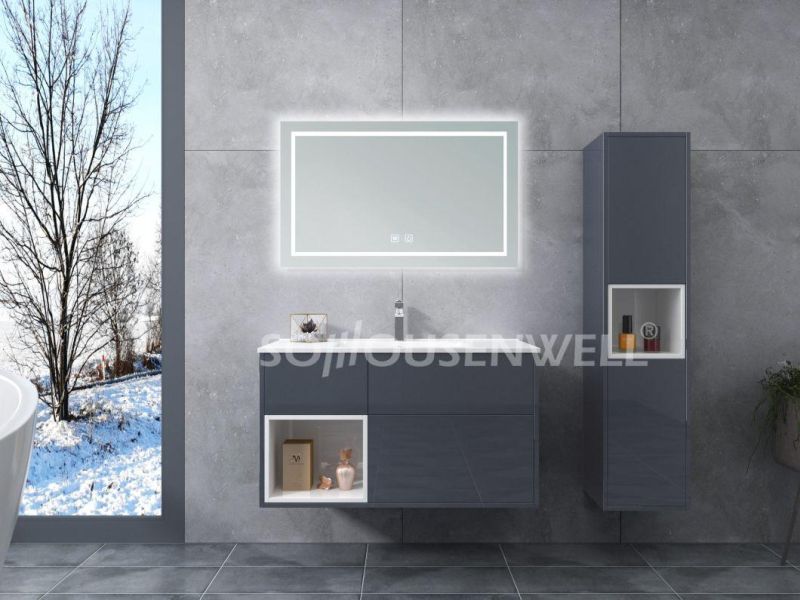 European Style Washroom Floating Bathroom Vanity Lighting MDF Bathroom Cabinet