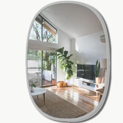Typically White Framed Oval Shape Bath Vanity Mirror Wall Decor